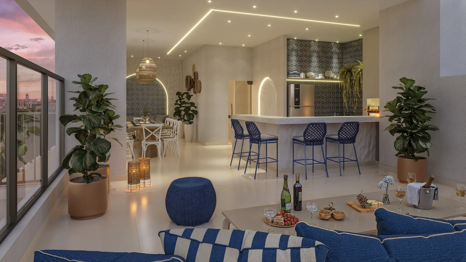 Rooftop Santorini Garden com gourmets